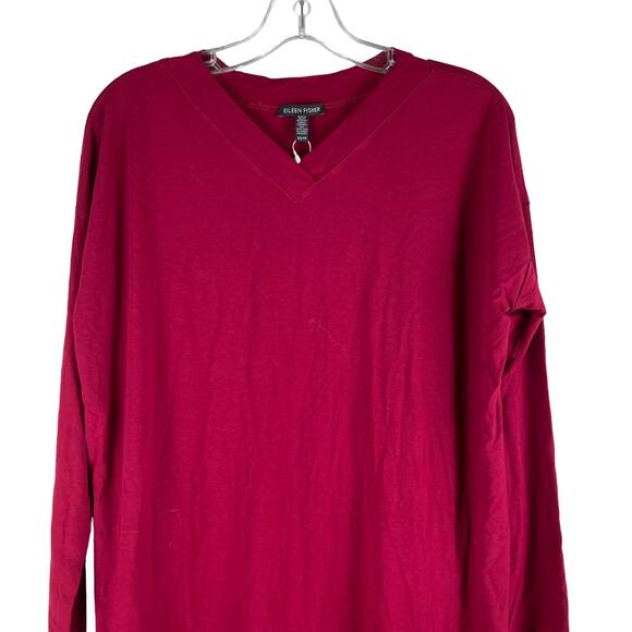 Eileen Fisher Viscose Jersey Knee Length Dress Pockets Red Size XS - Picture 4 of 8